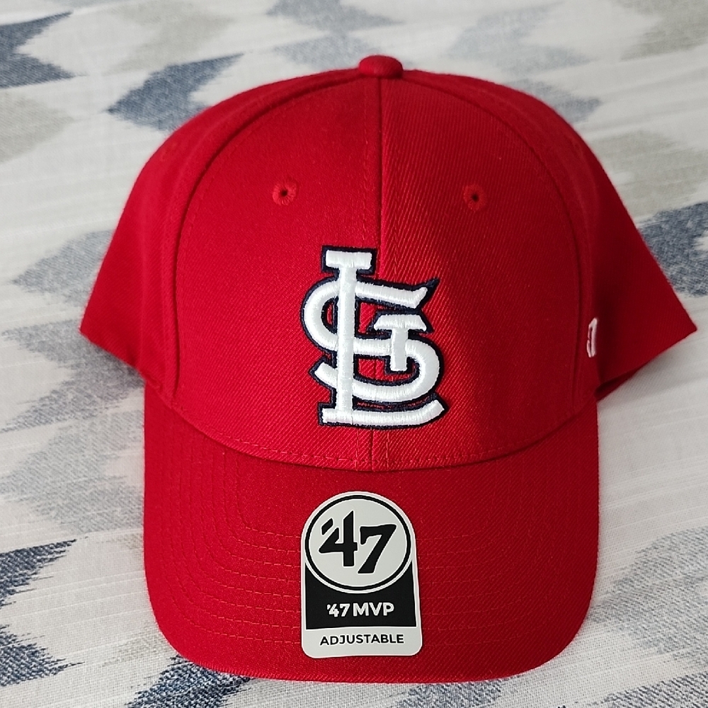 47 Brand Red Baseball Cap with Embroidered Logo